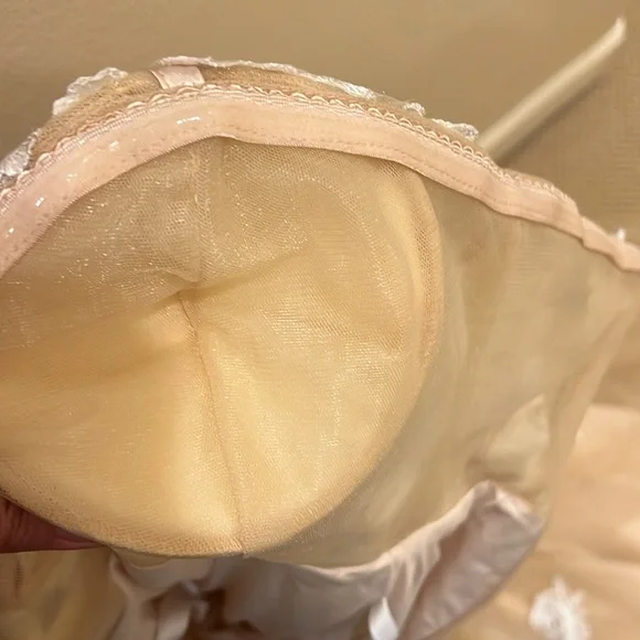 Strapless Gown with White Floral Details - Picture 11 of 15